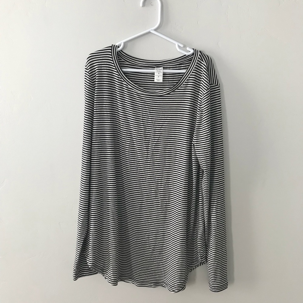 Black and White Striped Long Sleeve Top